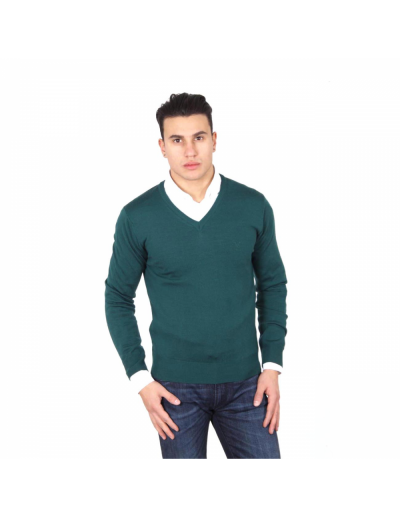 V 1969 Italia mens V neck sweater 9801 SCOLLO V VERDONE