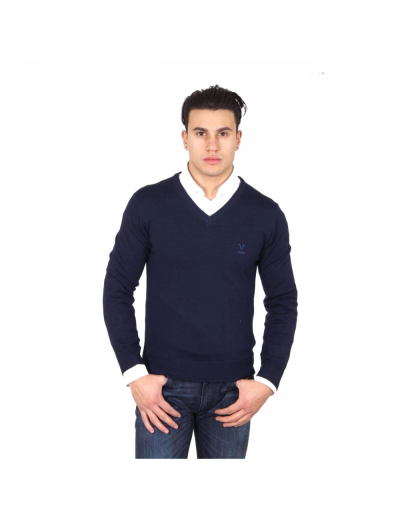 V 1969 Italia mens V neck sweater 9801 SCOLLO V BLU NAVY