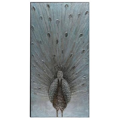 Exquisite Hand Painted Peacock Wall Art Decor, Multicolor