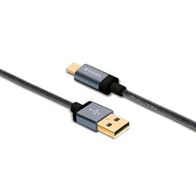 47' microUSB Cable Braided Blk