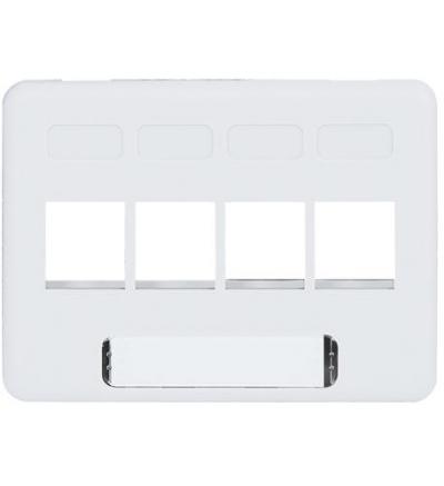 FACEPLATE, FURNITURE, NEMA, 4-PORT WHITE