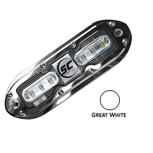 CLOSEOUT - Shadow-Caster SCM-6 LED Underwater Light w/20 Cable - 316 SS Housing - Great White