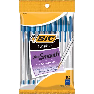 BIC Cristal Xtra Smooth Pens 10/Pkg-Blue