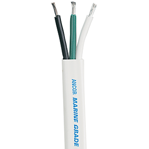 Ancor White Triplex Cable - 12/3 AWG - Flat - 250