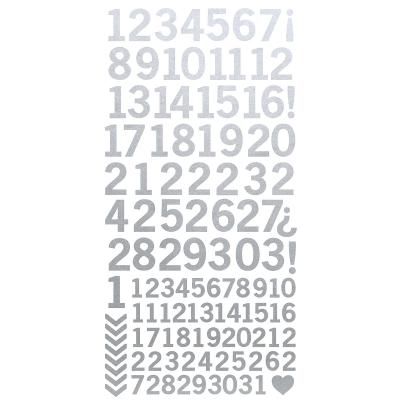 Number Stickers 6'X12'-Metallic Silver - Case Pack of 5