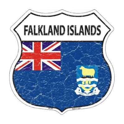 Falkland Islands Country Flag Highway Shield Metal Sign HS-246