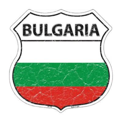 Smart Blonde Bulgaria Country Flag Highway Shield Metal Logo Sign HS-198