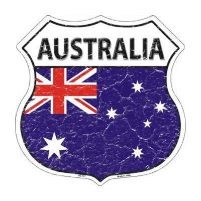 Smart Blonde Australia Country Flag Highway Shield Metal Logo Sign HS-177