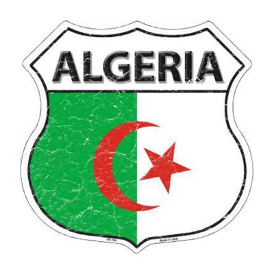 Smart Blonde Algeria Country Flag Highway Shield Metal Logo Sign HS-165