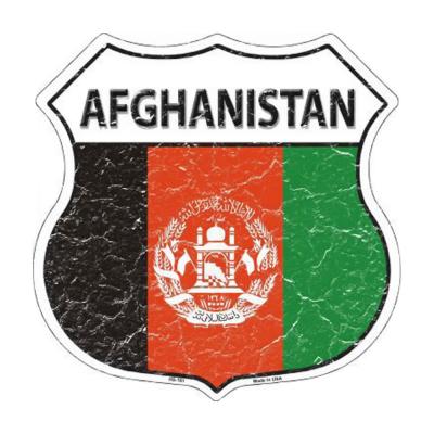 Smart Blonde Afghanistan Country Flag Highway Shield Metal Logo Sign HS-161
