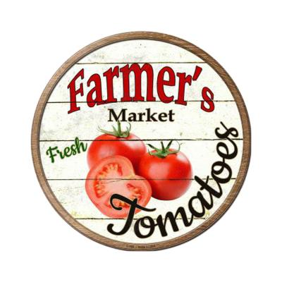 Smart Blonde Farmers Market Tomatos Novelty Metal Circular Sign C-595