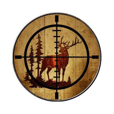 Smart Blonde Elk Hunter Novelty Metal Circular Sign C-582