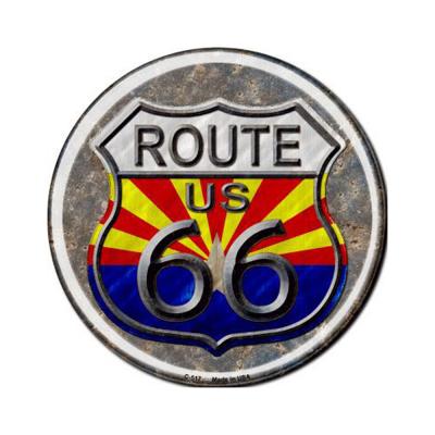Smart Blonde Arizona Route 66 Novelty Metal Circular Sign C-517