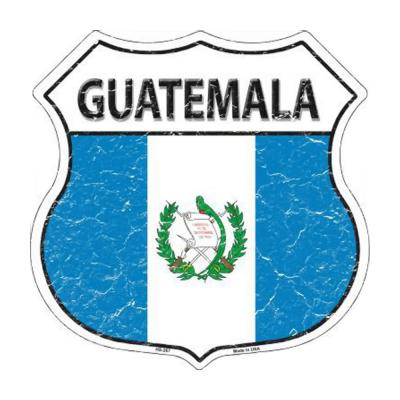 Smart Blonde Lightweight Durable Guatemala Country Flag Highway Shield Metal Sign HS-267