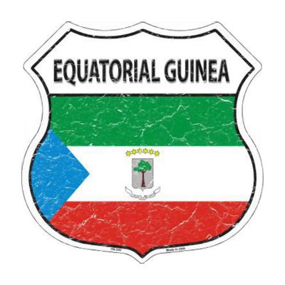 Equatorial Guinea Country Flag Highway Shield Metal Sign HS-242