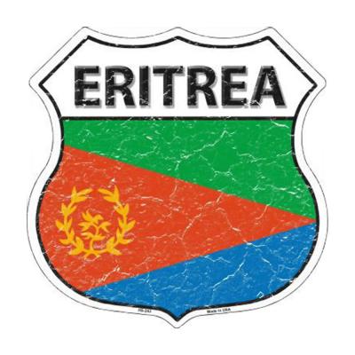 Smart Blonde Eritrea Country Flag Highway Shield Metal Logo Sign HS-243