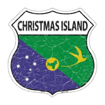Christmas Island Country Flag Highway Shield Metal Sign HS-214