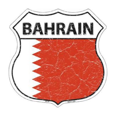 Smart Blonde Bahrain Country Flag Highway Shield Metal Logo Sign HS-181