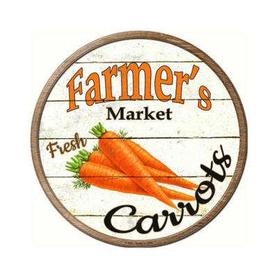 Smart Blonde Farmers Market Carrots Novelty Metal Circular Sign C-603