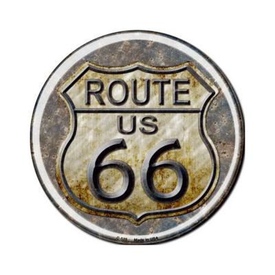 Smart Blonde Rusty Route 66 Novelty Metal Circular Sign C-525