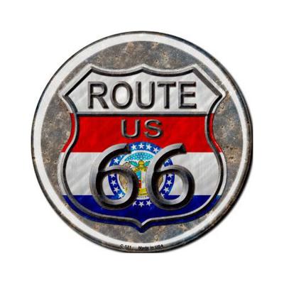Smart Blonde Missouri Route 66 Novelty Metal Circular Sign C-521