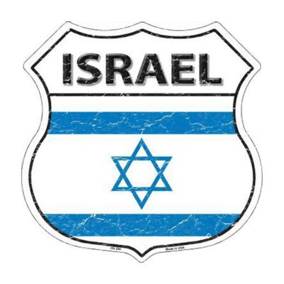 Smart Blonde Lightweight Durable Israel Country Flag Highway Shield Metal Sign HS-286