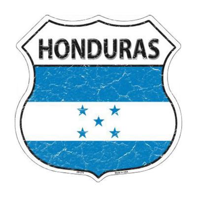 Smart Blonde Lightweight Durable Honduras Country Flag Highway Shield Metal Sign HS-274