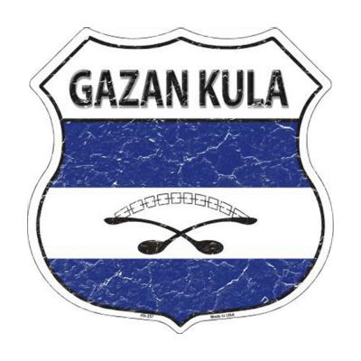 Gazan Kula Country Flag Highway Shield Metal Sign HS-257