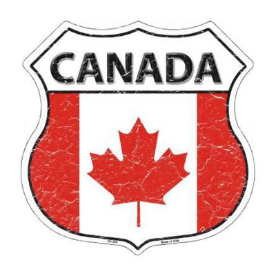 Smart Blonde Canada Country Flag Highway Shield Metal Logo Sign HS-204