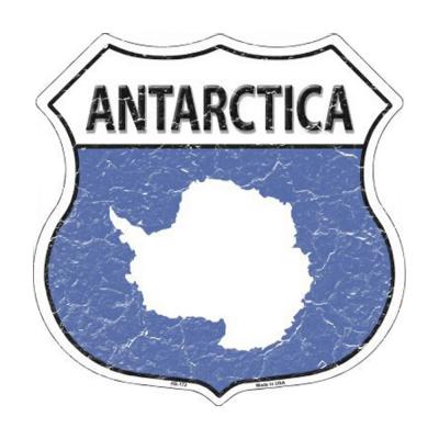 Smart Blonde Antarctica Country Flag Highway Shield Metal Logo Sign HS-172