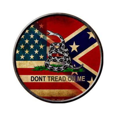American Confederate Dont Tread On Me Novelty Metal Circular Sign C-562
