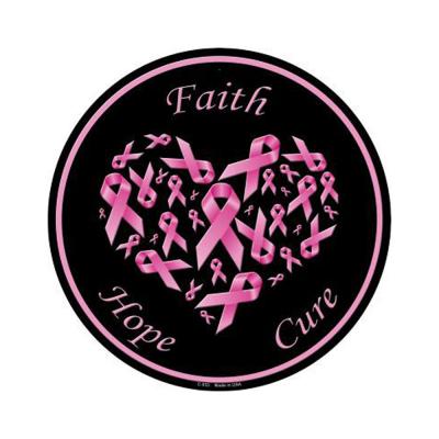 Smart Blonde Faith Hope Cure Novelty Metal Circular Sign C-533