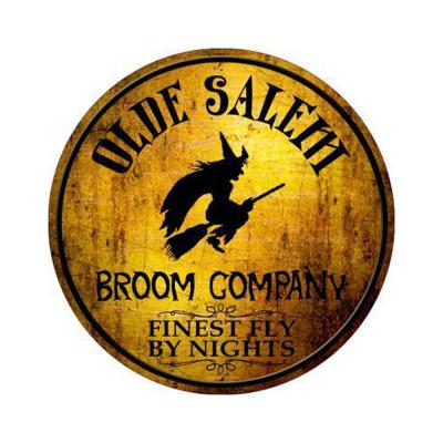 Smart Blonde Salem Broom Company Novelty Metal Circular Sign C-508