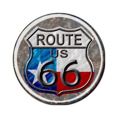 Smart Blonde Texas Route 66 Novelty Metal Circular Sign C-524