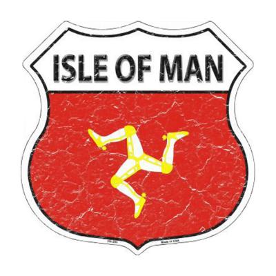 Isle of Man Country Flag Highway Shield Metal Sign HS-285