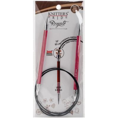 Knitters Pride-Royale Fixed Circular Needles 32'-Size 10/6mm