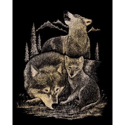 Gold Foil Engraving Art Kit 8'X10'-Wolves