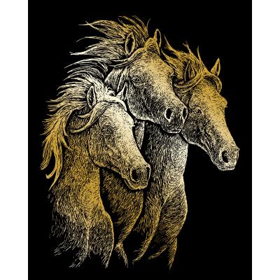 Gold Foil Engraving Art Kit 8'X10'-Horses