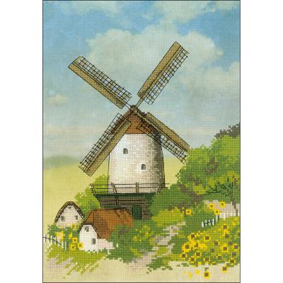RIOLIS Stamped Cross Stitch Kit 8.25''X11.75''-Windmill (14 Count)