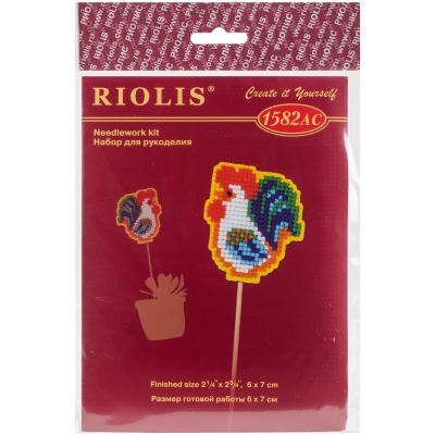 RIOLIS Plastic Canvas Kit 2.25'X2.75'-Rooster Planter Stick (10 Count)