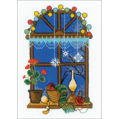 RIOLIS Counted Cross Stitch Kit 6'X8.25'-Winter Window (14 Count)