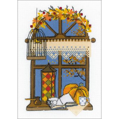 RIOLIS Counted Cross Stitch Kit 6'X8.25'-Autumn Window (14 Count)