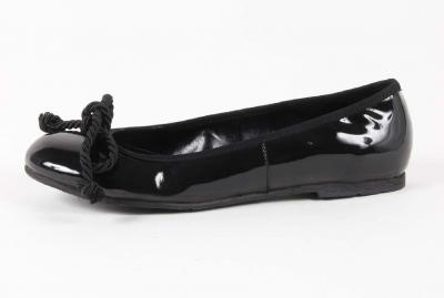 V 1969 Italia Womens Ballerina E08 VERNICE NERO CORDA
