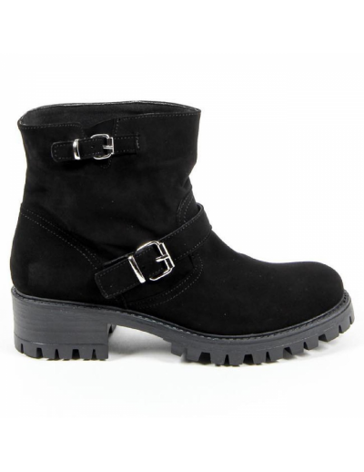 V 1969 Italia Womens Short Boot B1441 CAMOSCIO NERO