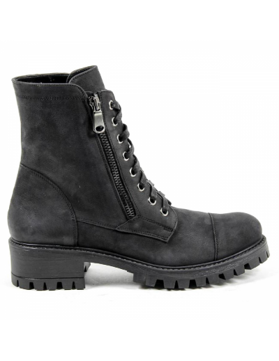V 1969 Italia Womens Short Boot B1476 NABUK NERO