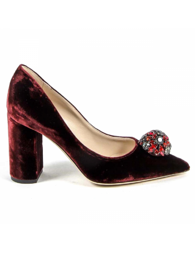 V 1969 Italia Womens Pump 3108220 VELLUTO BORDEAUX