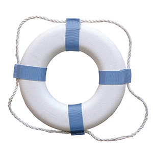 Taylor Made Decorative Ring Buoy - 24' - White/Blue - Not USCG Approved