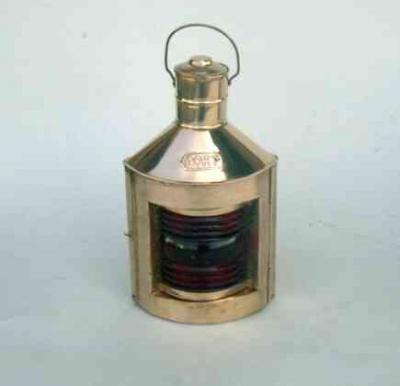 'Starboard (green) ship lantern with oil lamp,Copper Nautical Accents