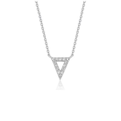 Diamond Inverted Triangle Pendant in 14k White Gold