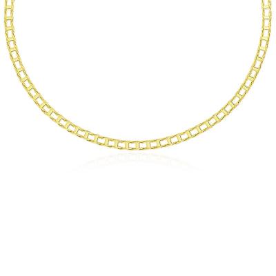 14k Yellow Gold Mens Necklace with Track Design Links